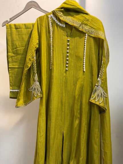 Mustard Green-Mul Chanderi